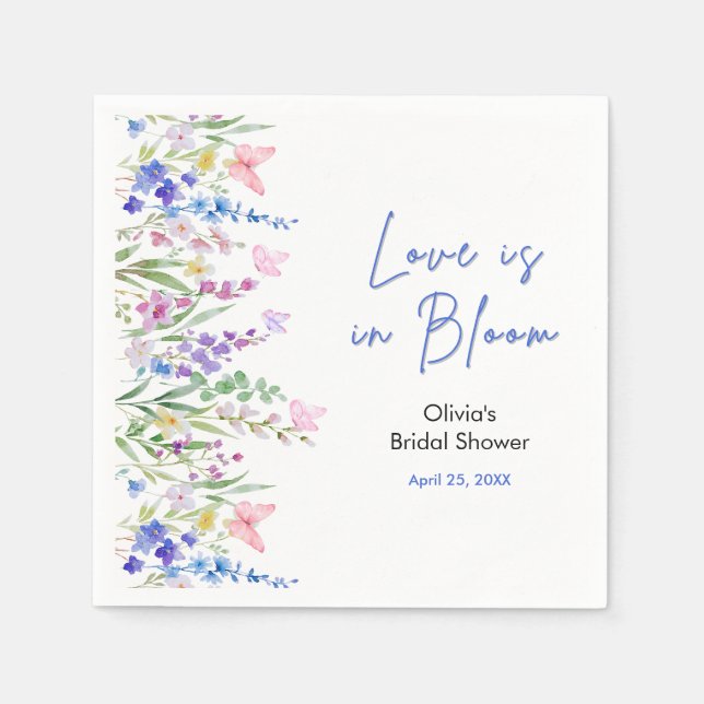 Frühlingsliebe in Blüte Brautparty  Serviette (Vorderseite)