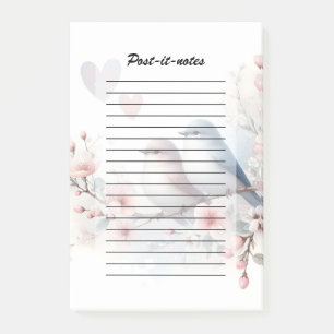 Frühlingsliebesvögel Kirschblüten Floral Post-it Klebezettel