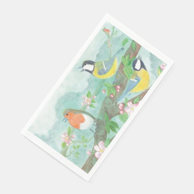 Frühlingslieder der Vogel Serviette (Ecke)