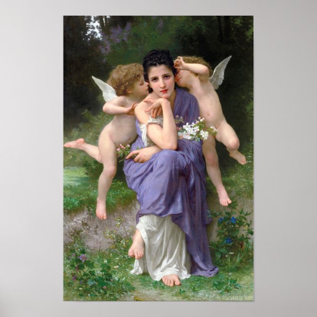 Frühlingslieder von William Bouguereau Poster (Vorne)