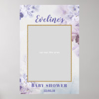 Frühlingslila Blumen Boho Babydusche Foto Stütze