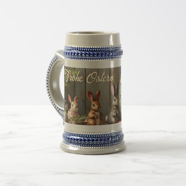 Frühlingsmagie mit Blüten und sonniges Glück Bierglas (Vorderseite Links)