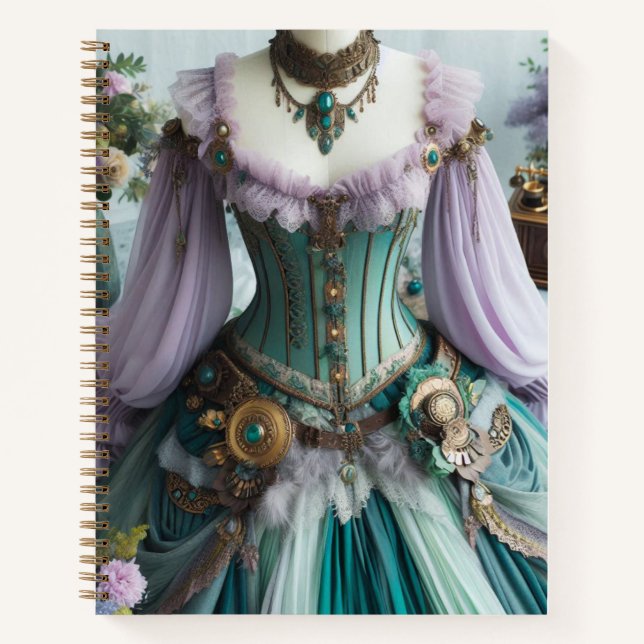 Frühlingsmesse Pastel florales Gown Notizbuch (Vorderseite)