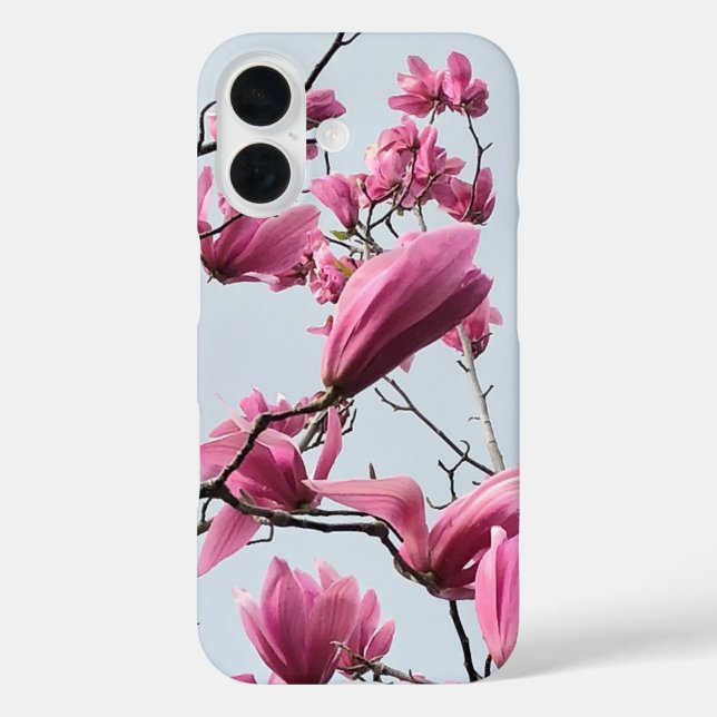 Frühlingsmode Rosa Magnolia blüht Hanami Blue Case-Mate iPhone Hülle (Rückseite)