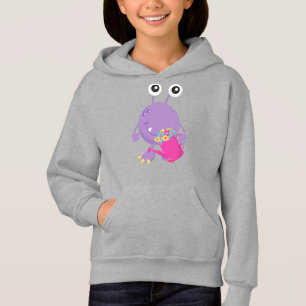 Frühlingsmonster, farbige Blume, Lila Monster Hoodie