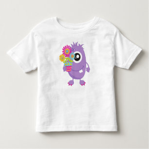 Frühlingsmonster, Lila Monster, farbenfrohe Blume Kleinkind T-shirt