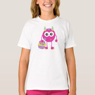 Frühlingsmonster, rosa Monster, Hörner, Blume T-Shirt