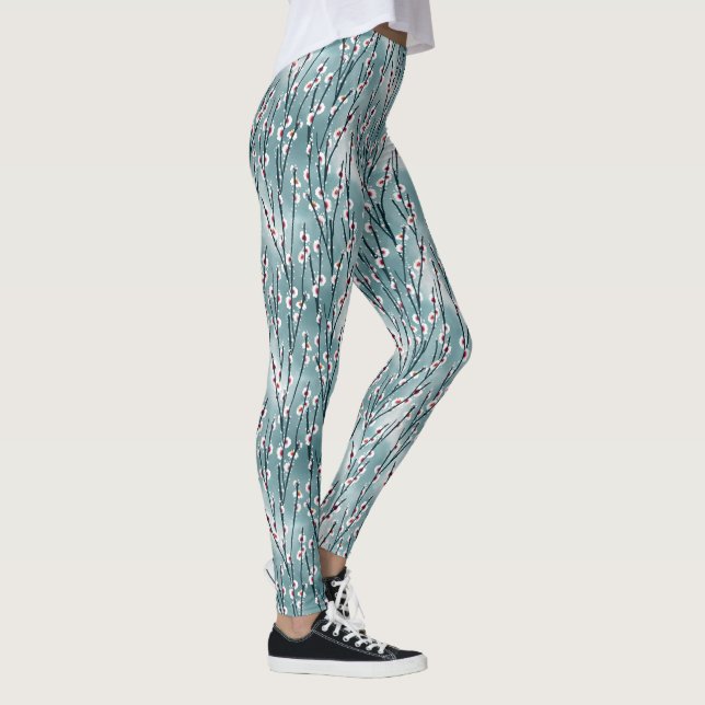 Frühlingsmuster Blossom Blumenmuster Leggings (Rechts)