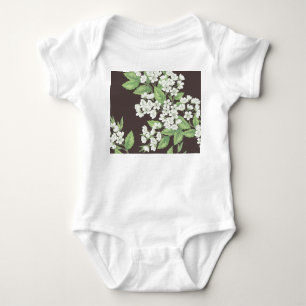 Frühlingsmuster, grüne Zweige nahtlos. Baby Strampler