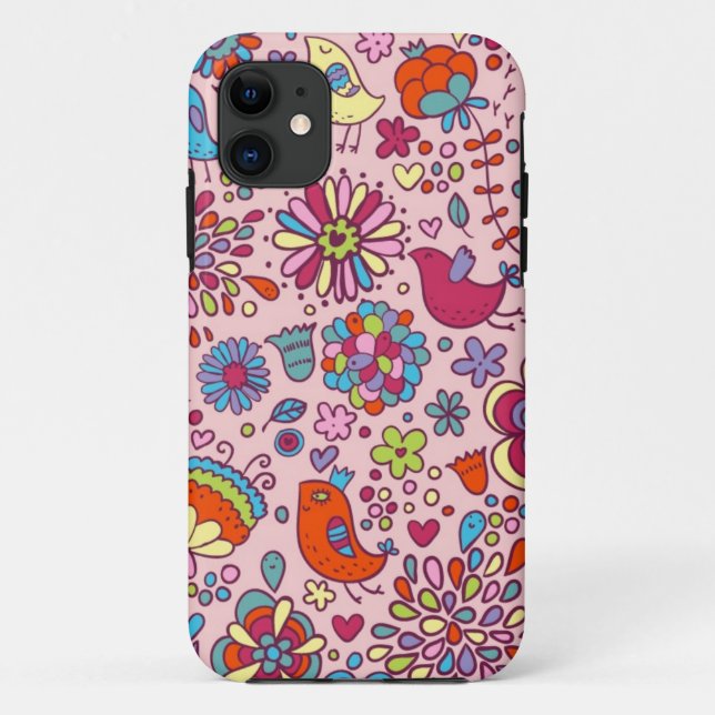 Frühlingsmuster mit bunten Blumen Case-Mate iPhone Hülle (Rückseite)