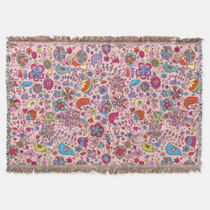 Frühlingsmuster mit bunten Blumen Decke