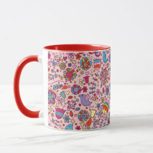 Frühlingsmuster mit bunten Blumen Tasse