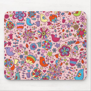 Frühlingsmuster mit farbenfrohen Blumen Mousepad
