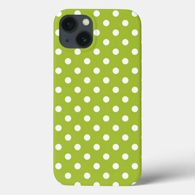 Frühlingsmuster mit weißen Polka-Punkten Case-Mate iPhone Hülle (Rückseite)