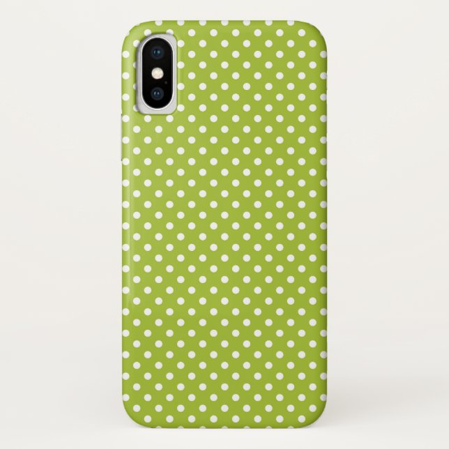 Frühlingsmuster mit weißen Punkten Case-Mate iPhone Hülle (Rückseite)