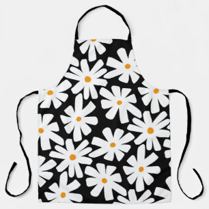 Frühlingsmuster schwarz florales Retromuster Schürze