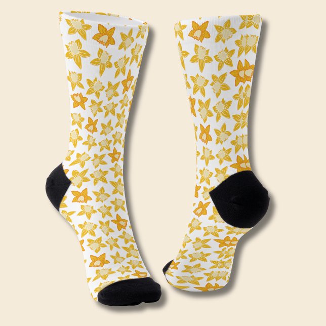 Frühlingsmuster Socken (Daffodil spring floral socks)