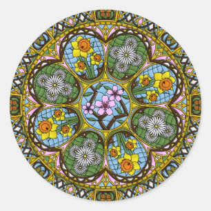 Frühlingsnadel Runder Aufkleber