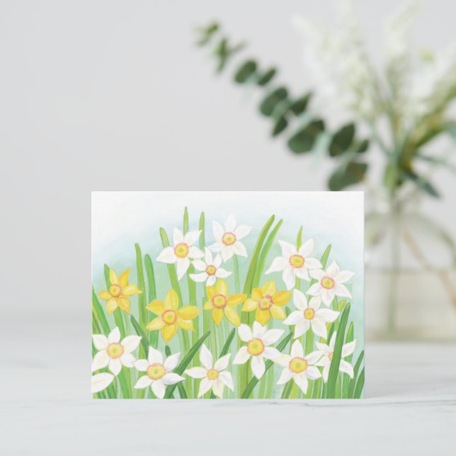 Frühlingsnarzissen  postkarte (Stehend Vorderseite)