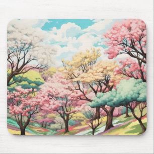 Frühlingsorchard Landschaft Mousepad