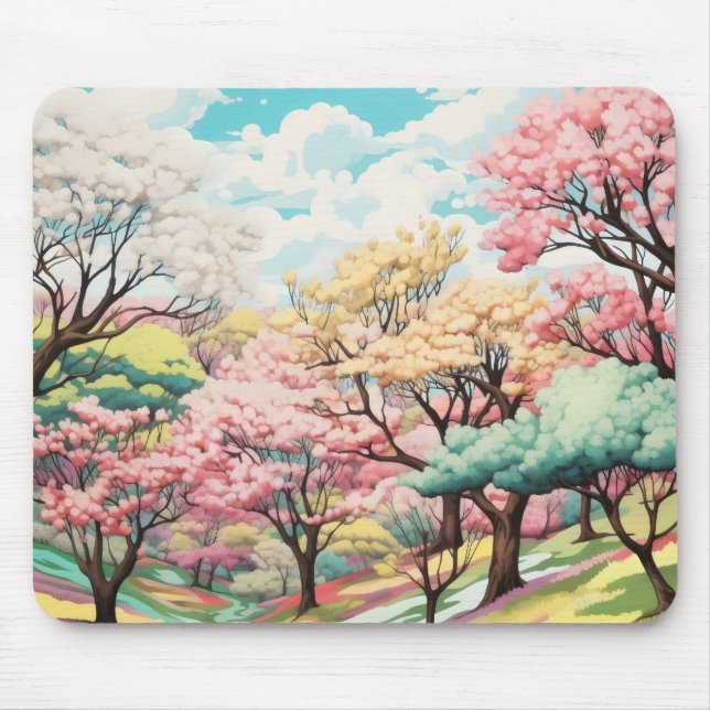 Frühlingsorchard Landschaft Mousepad (Vorne)