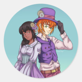 Frühlingsosterpaar Runder Aufkleber