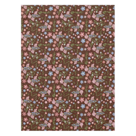 Frühlingspark mit schokoladenbraunem Hintergrund Tischdecke