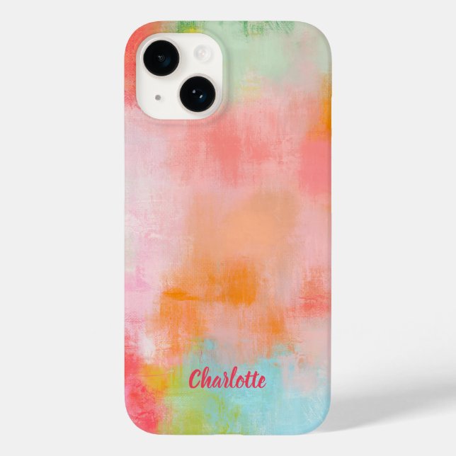 Frühlingspark - Rosa Koralle - Name oder Monogramm Case-Mate iPhone Hülle (Rückseite)
