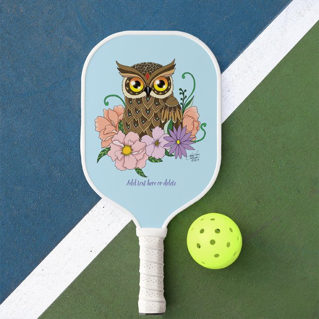 Frühlingspastel Blume Owl Pickleball Schläger (Von Creator hochgeladen)