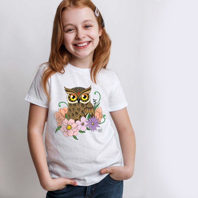 Frühlingspastel Blume Owl T-Shirt (Von Creator hochgeladen)