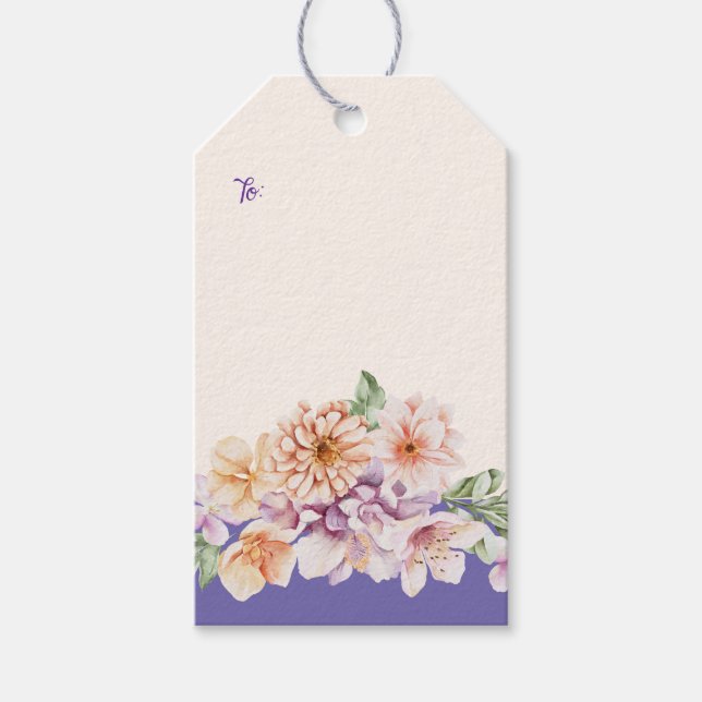 Frühlingspastel Florals individuell anpassbare Ges Geschenkanhänger (Vorderseite)