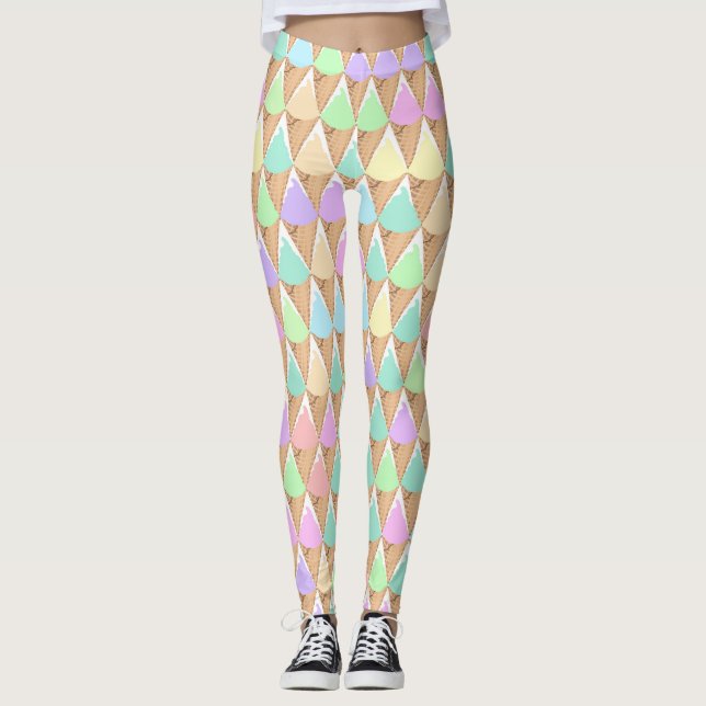 Frühlingspastel Ice Creme Leggings drucken (Vorderseite)
