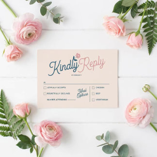 Frühlingspastell-Blütenblätter RSVP-Karte Save The Date