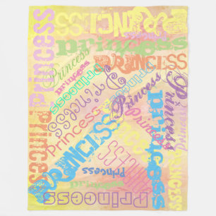 Frühlingspastell-Name-Collage-Fleece-Decke Fleecedecke