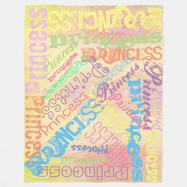 Frühlingspastell-Name-Collage-Fleece-Decke Fleecedecke (Vorderseite)