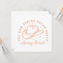 Frühlingspause Party Cowgirl Thema Pfirsichfarbe Einladung