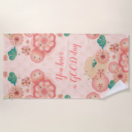 Frühlingspfirsiche Blume Garten Blumenmuster Strandtuch