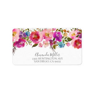 Frühlingspink und Lila Rücksendeadresse Adressaufkleber
