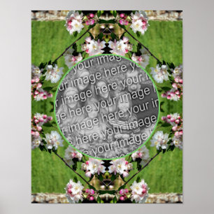 Frühlingspink und weiß Blüten ergänzen Ihr eigenes Poster