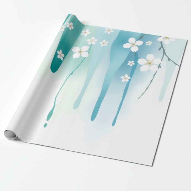 Frühlingsregen Abstrakte Blüten Geschenk Geschenkpapier (Ungerollt)