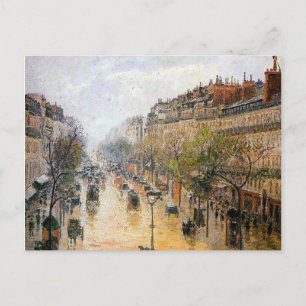Frühlingsregen auf Montmartre von Camille Pissarro Postkarte