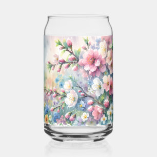 Frühlingsregen-Blüten-Aquarell-Cottagecore Dosenglas