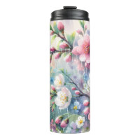 Frühlingsregen-Blüten-Aquarell-Cottagecore