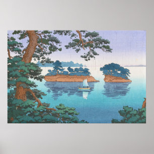 Frühlingsregen, Matsushima japanische waterscape Poster