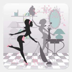 Frühlingsreinigung Quadratischer Aufkleber