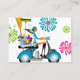 Frühlingsreinigung Retro Daisy Blume Visitenkarte