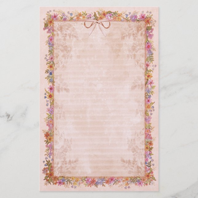 Frühlingsromane - Rosa Briefpapier (Vorderseite)