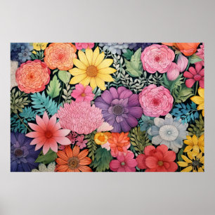 Frühlingsrosa Blumenhintergrundposter Poster