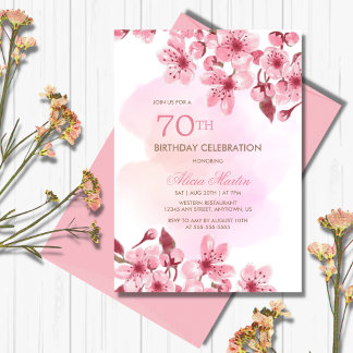 Frühlingsrosa Cherry Blossom Sakura Geburtstag Einladung