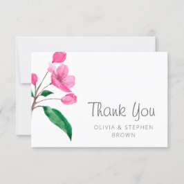 Frühlingsrosa Kirschblossom. Chic Floral Wedding Dankeskarte